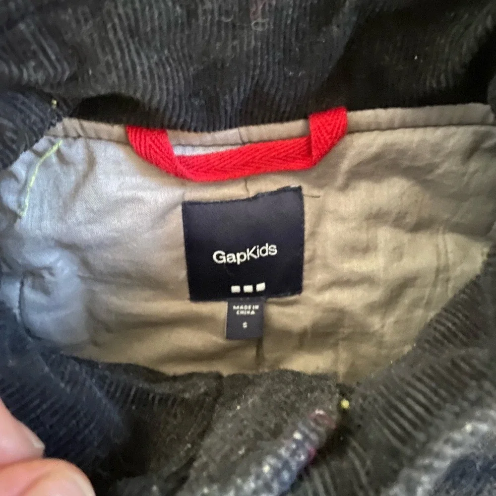 Gap Kids Boys Small‎ Wool Blend Parka Grunt Herringbone Jacket Full Zip Charcoal